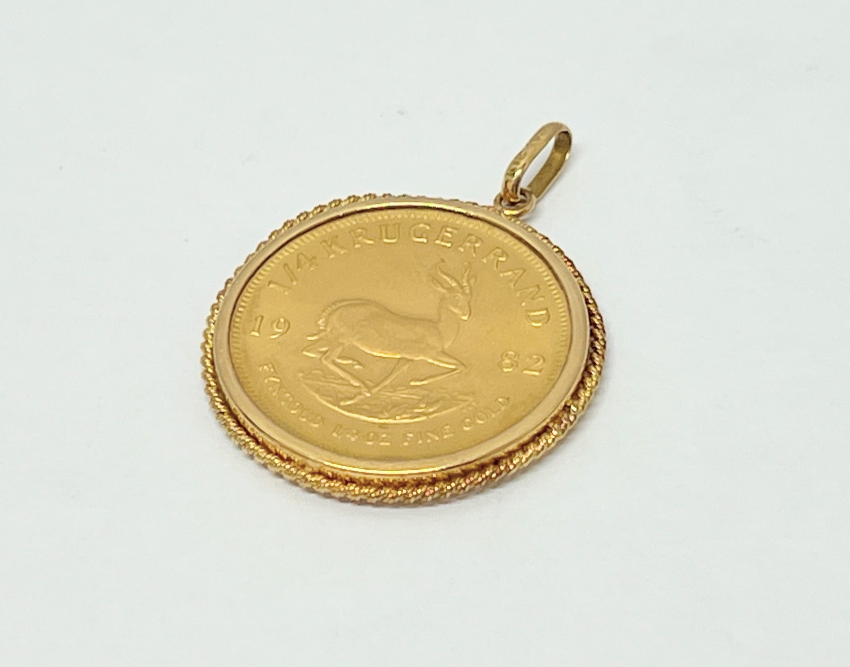 クルーガーランド金貨付ペンダントトップ