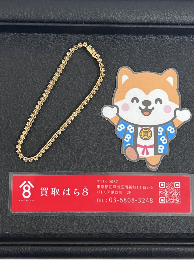 K10YG　イエローゴールド　テニスブレスレット　ダイヤモンド