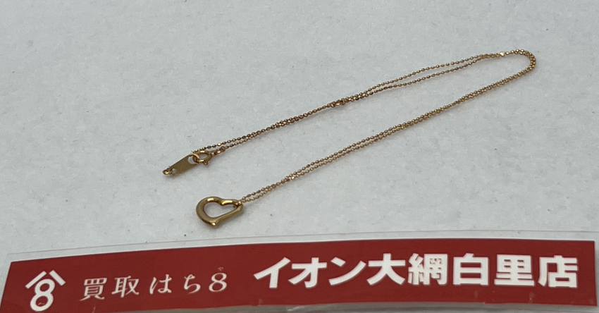 貴金属 K18 ハート形トップ ネックレス ジュエリー