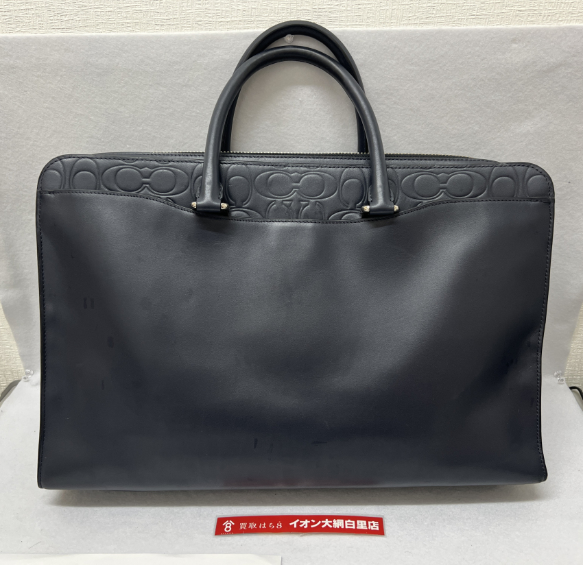 COACH コーチ ビジネスバッグ レザー シグネチャー 型押し
