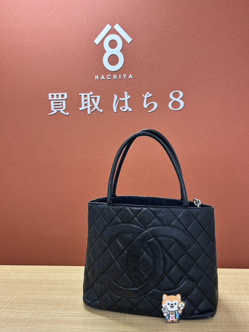 CHANEL シャネル 復刻トートバッグ キャビアスキン 黒 シルバー金具
