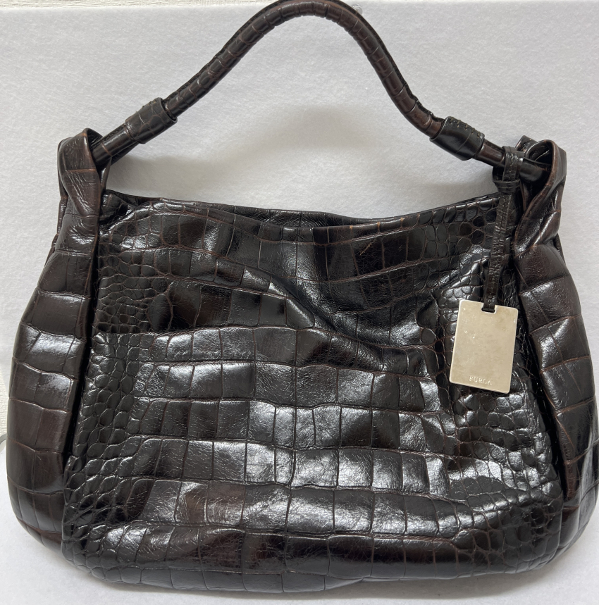 FURLA フルラ ハンド バック クロコ型押し レザー