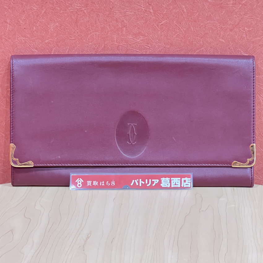 カルティエ　Cartier　クラッチバッグ　セカンドバッグ　マストライン　ボルドー