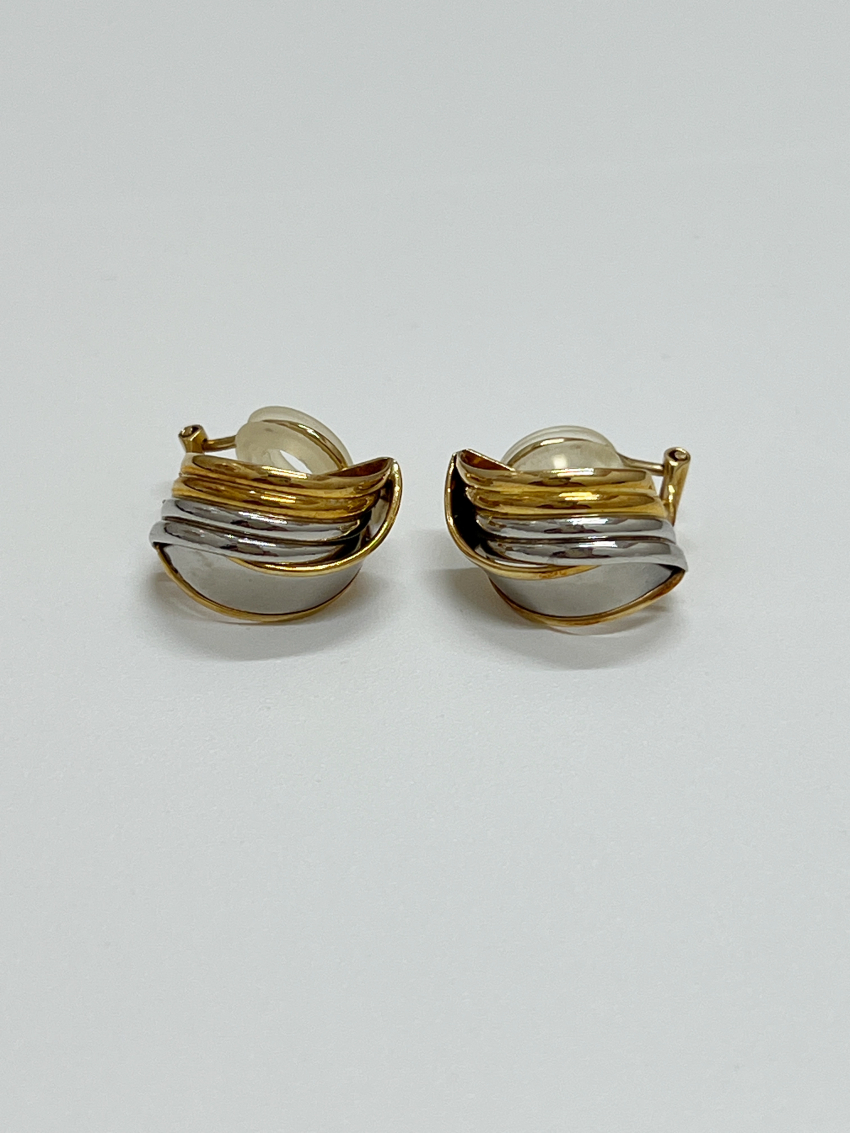 K18 pt900 刻印 コンビ イヤリング
