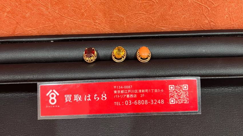 K18　カフス　色石付き　3点