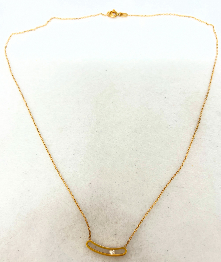 K18 刻印 石付き ネックレス