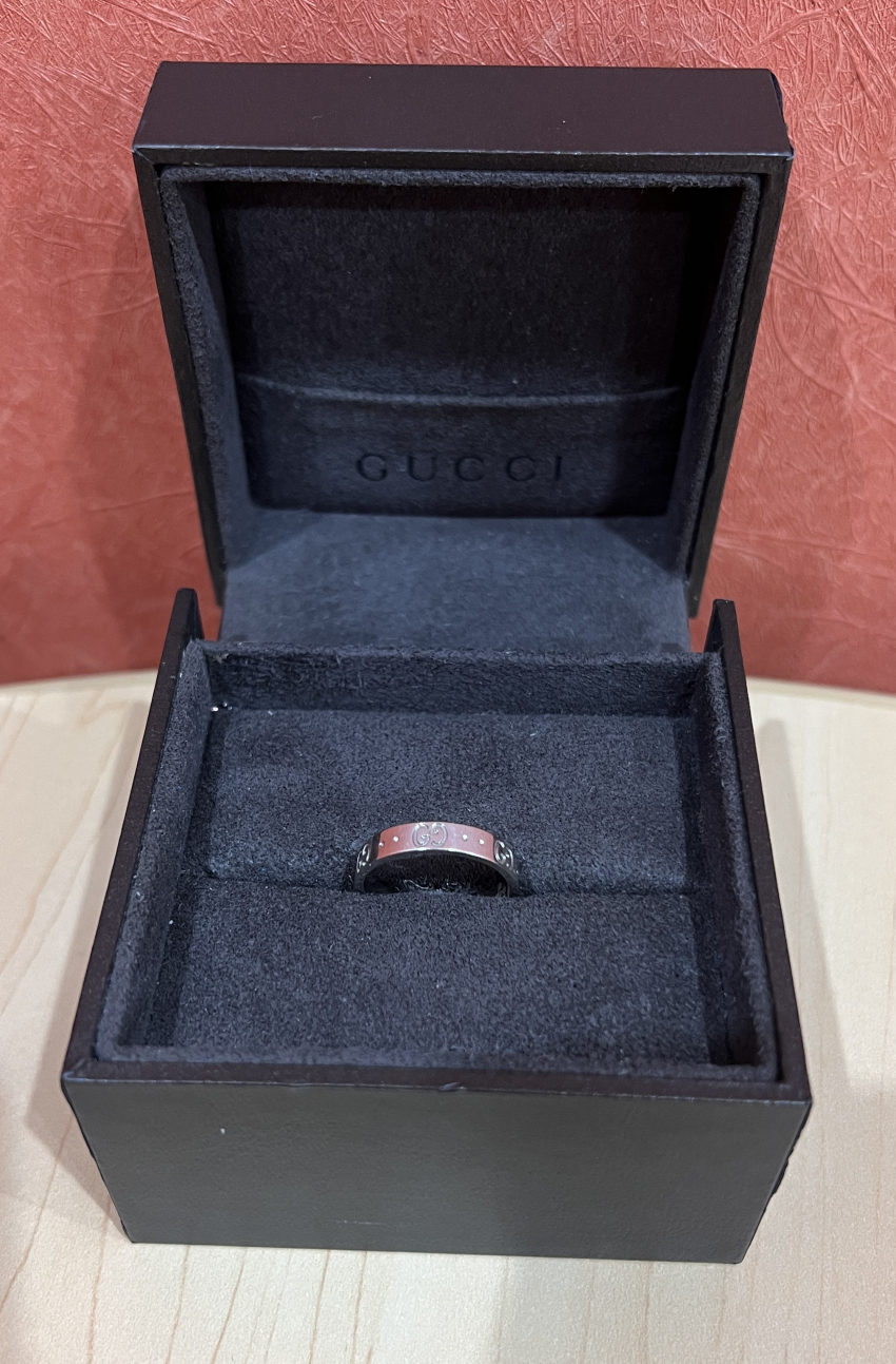 GUCCI　グッチ　K18WG　リング　アイコン　美品　18金ホワイトゴールド　GG　ジュエリー