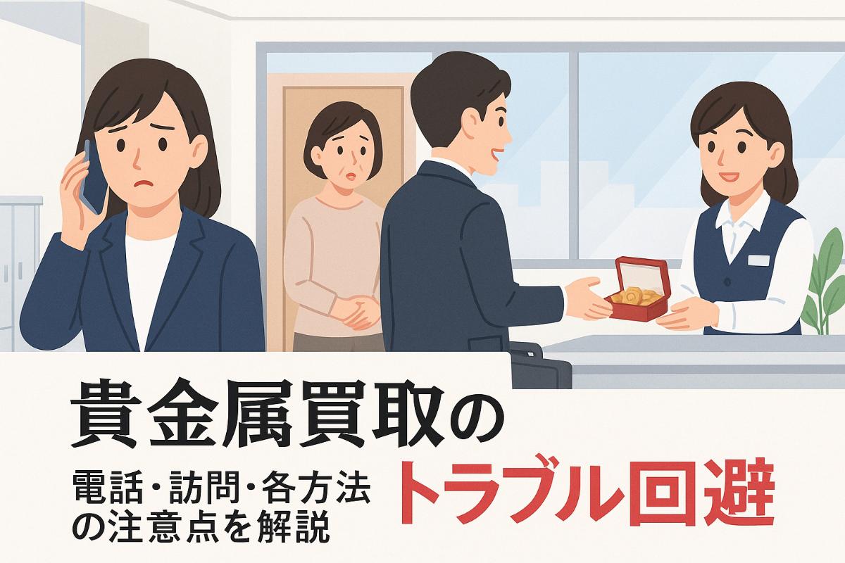 貴金属買取の電話トラブル回避と訪問・各方法の注意点を解説