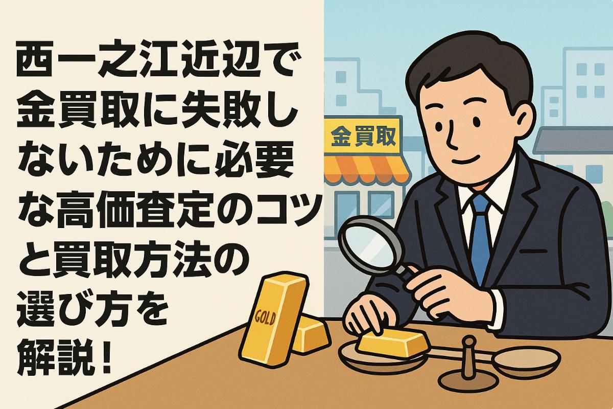西一之江近辺で金買取に失敗しないために必要な高価査定のコツと買取方法の選び方を解説！