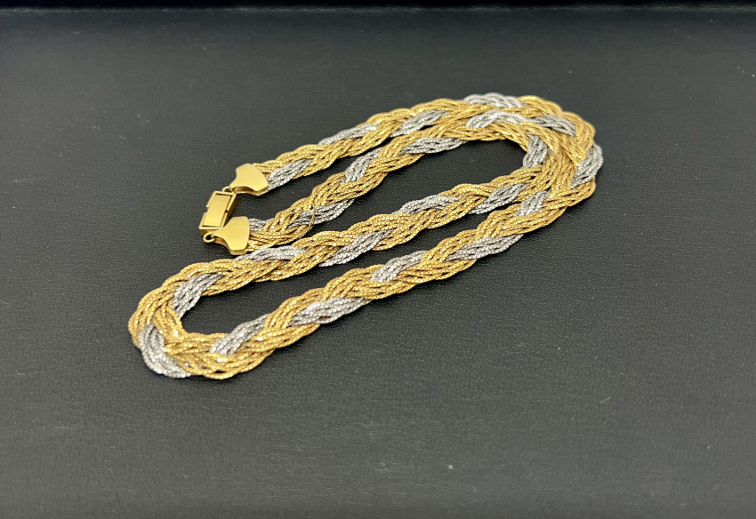 K18Pt900 コンビ ネックレス アクセサリー 金  プラチナ