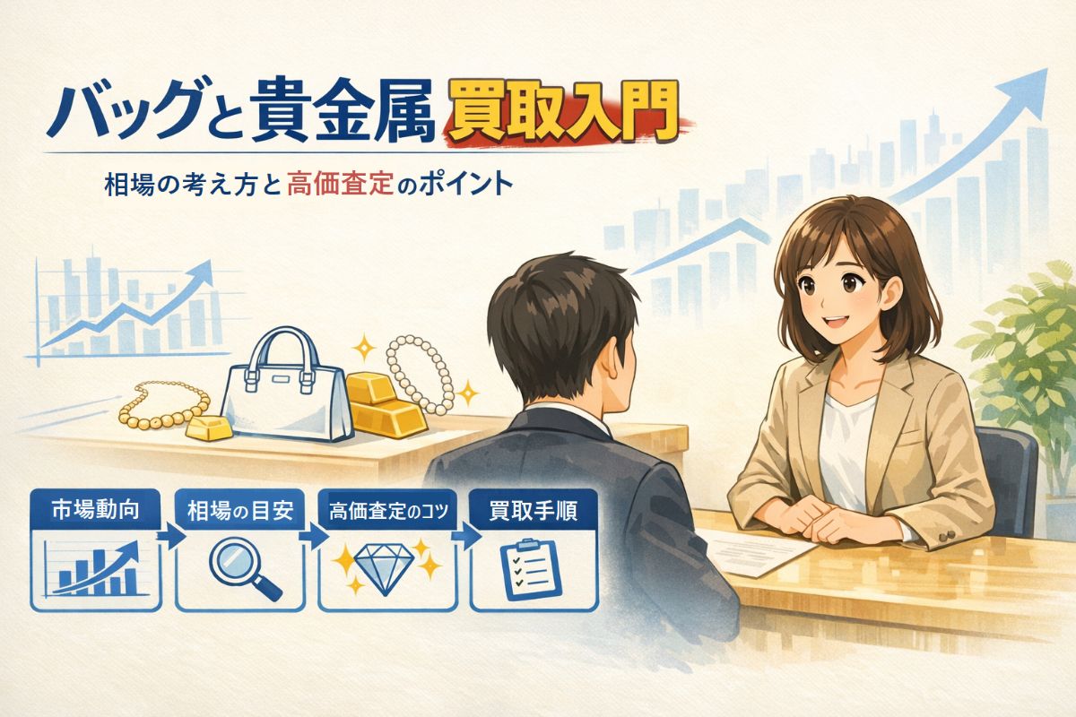 バッグと貴金属の買取相場と高価査定を目指す方法！市場動向から買取手順まで基礎から解説