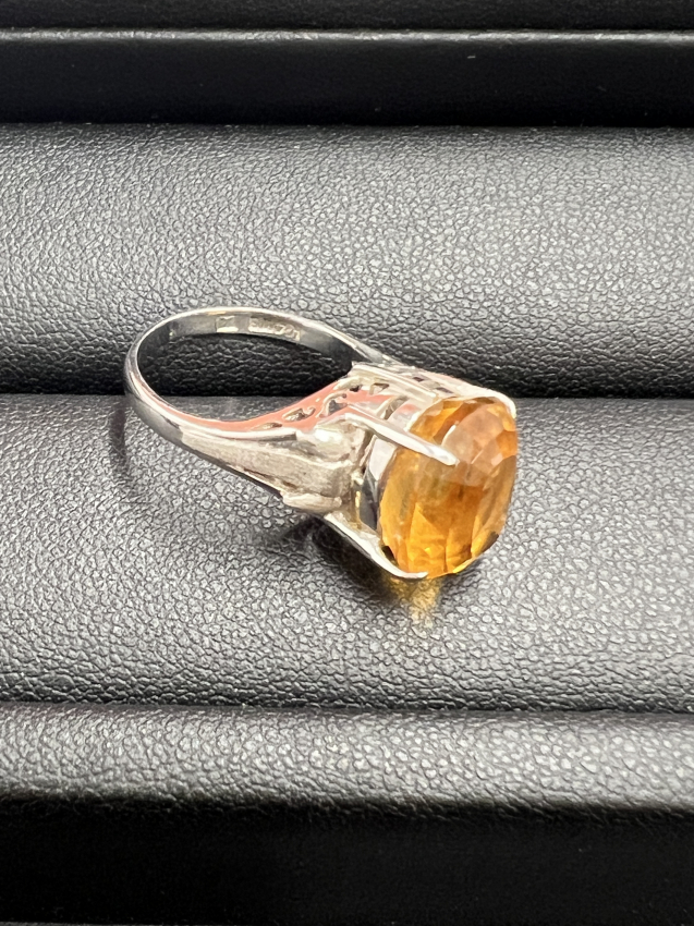 Pt850　リング　黄色石付き　プラチナ850　アクセサリー