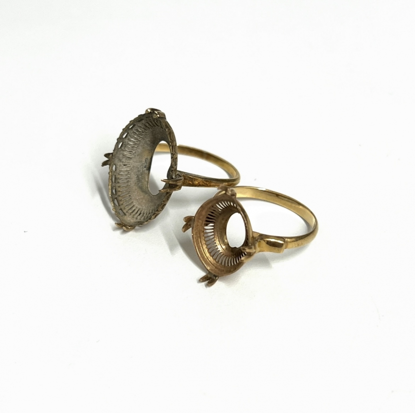 K18　リング　石取れ