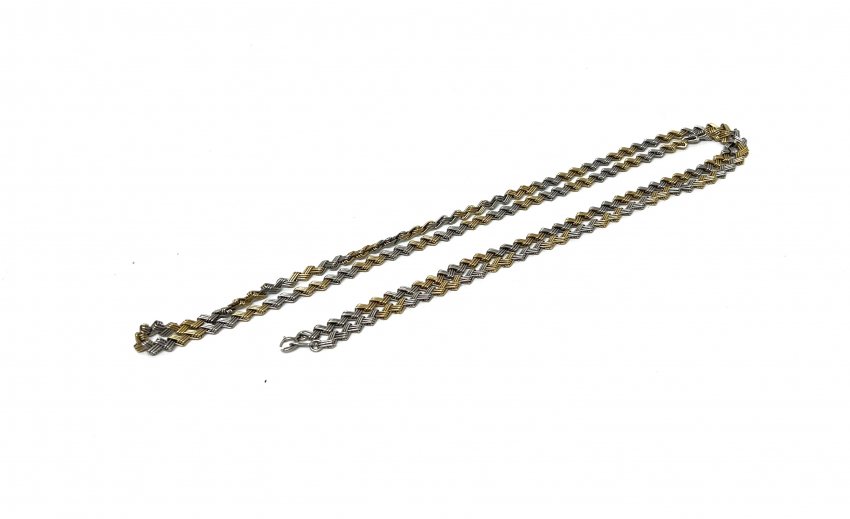 K18刻印 Pt900刻印 コンビ チェーンネックレス