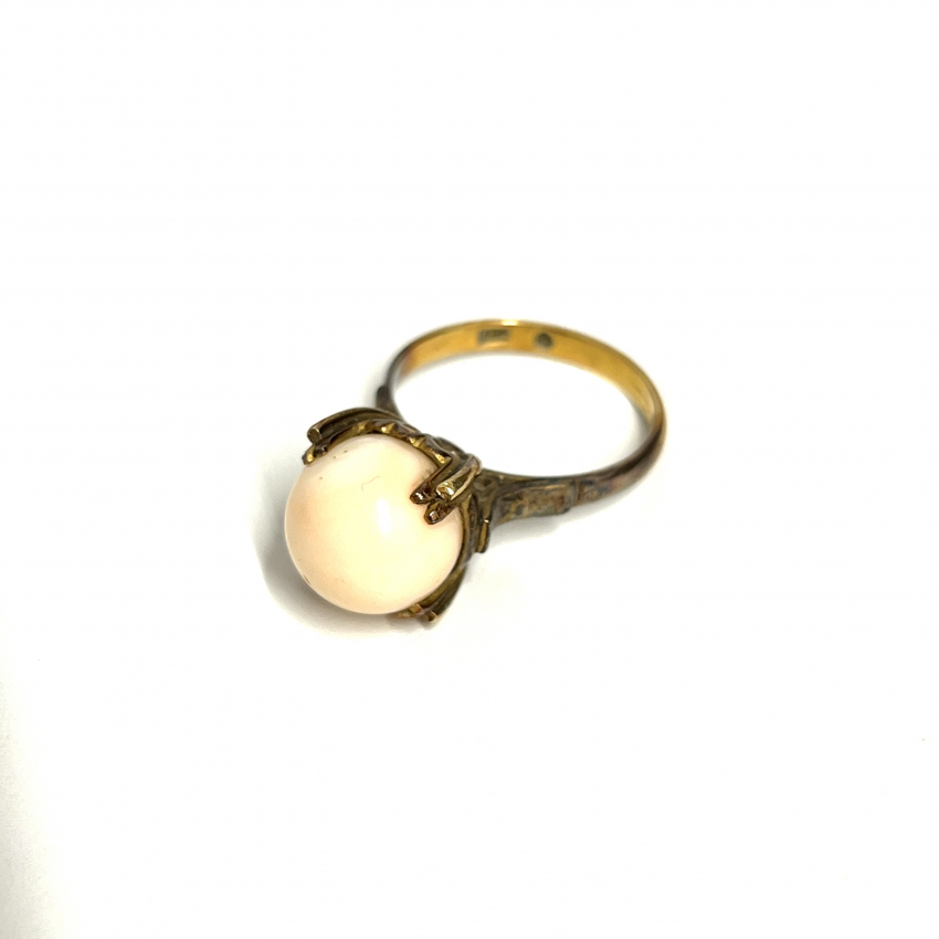 K18　リング　サンゴ　珊瑚　18金　アクセサリー