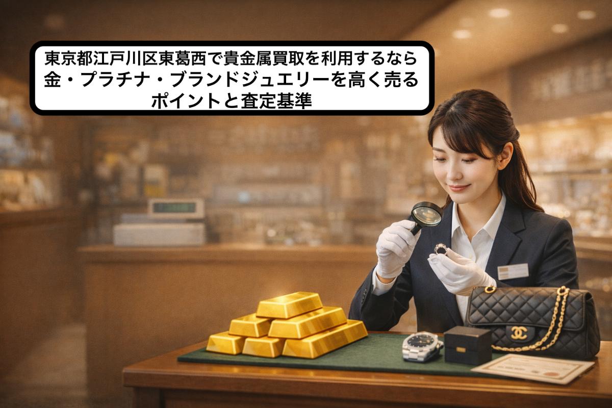 東京都江戸川区東葛西で貴金属買取を利用するなら金・プラチナ・ブランドジュエリーを高く売るポイントと査定基準
