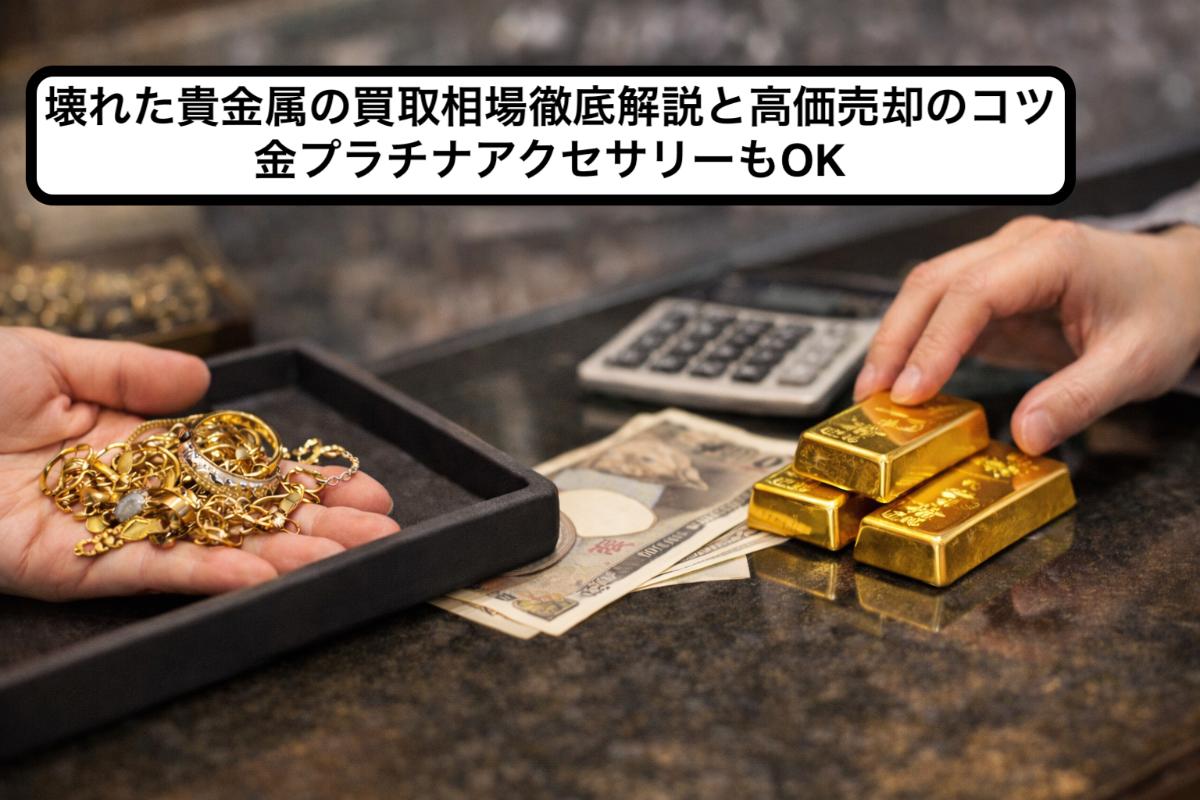 壊れた貴金属の買取相場徹底解説と高価売却のコツ｜金プラチナアクセサリーもOK