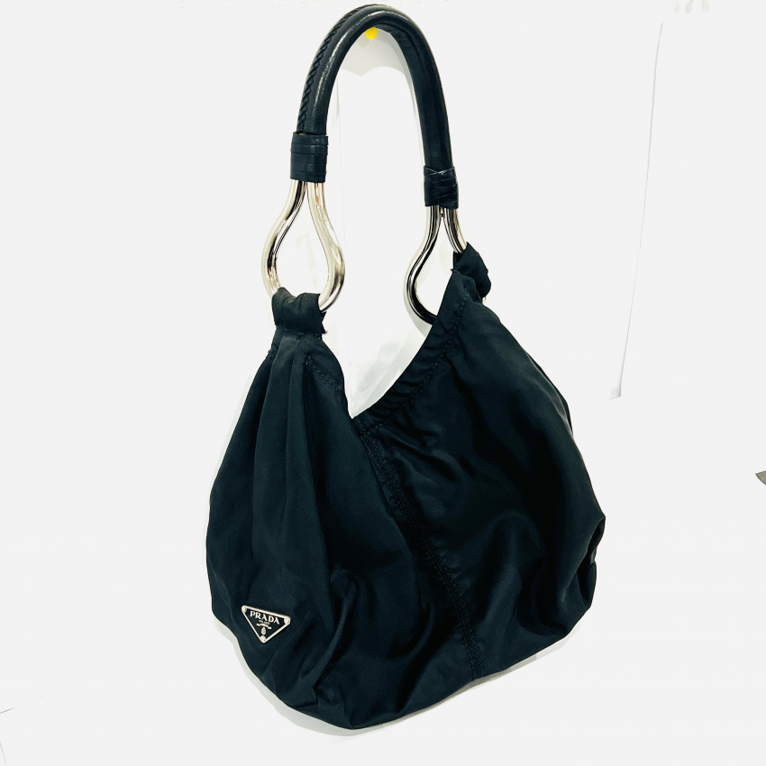 PRADA　ナイロン　レザーハンドル　ワンショルダーバッグ
