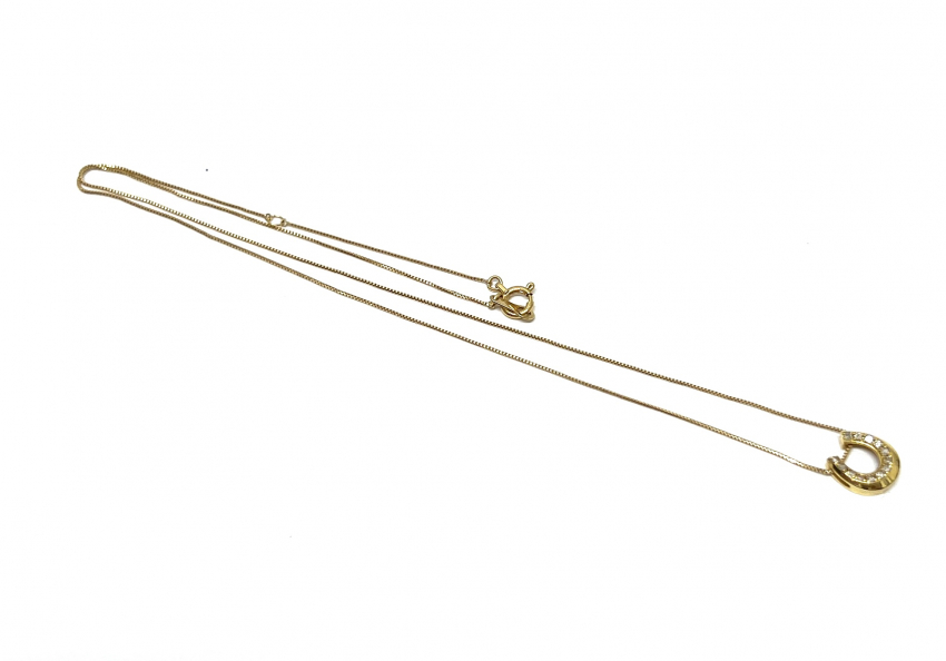 K18刻印　ネックレス　メレダイヤモンド付き