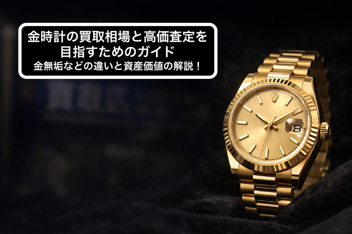金時計の買取相場と高価査定を目指すためのガイド・金無垢などの違いと資産価値の解説！