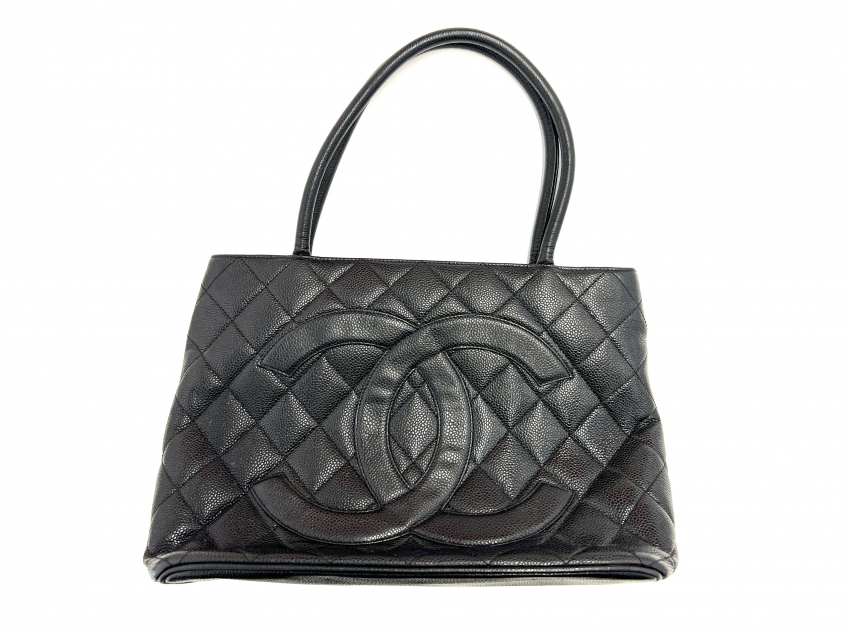 CHANEL シャネル 復刻 トートバッグ キャビアスキン ブラック ゴールド金具
