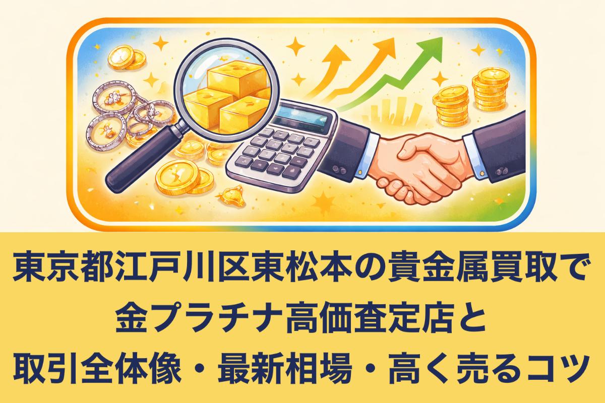東京都江戸川区東松本の貴金属買取で金プラチナ高価査定店と取引全体像・最新相場・高く売るコツ