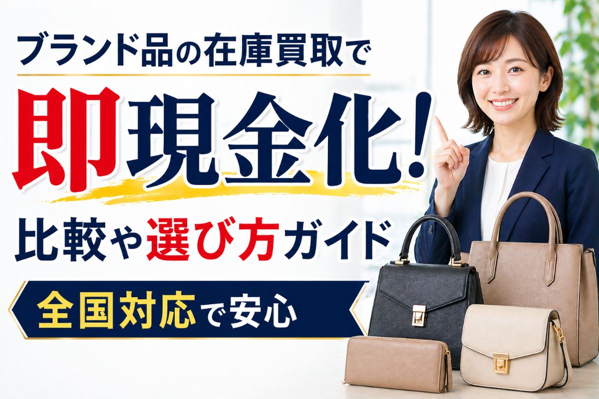 ブランド品の在庫買取で即現金化!比較や選び方ガイド全国対応で安心