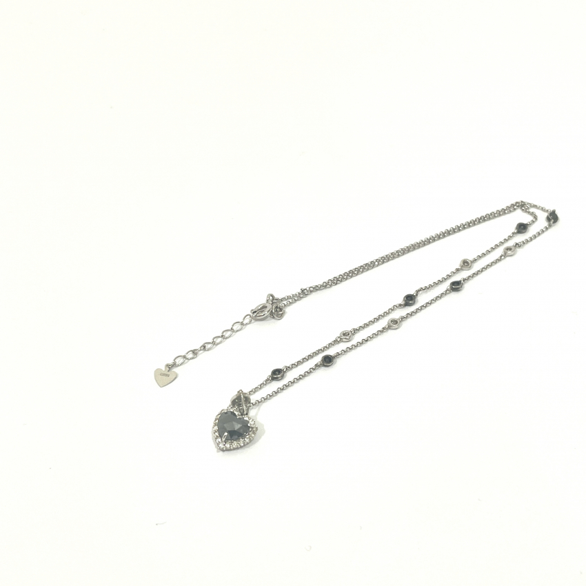 K18WG　ネックレス　メレダイヤ・色石付き　アクセサリー