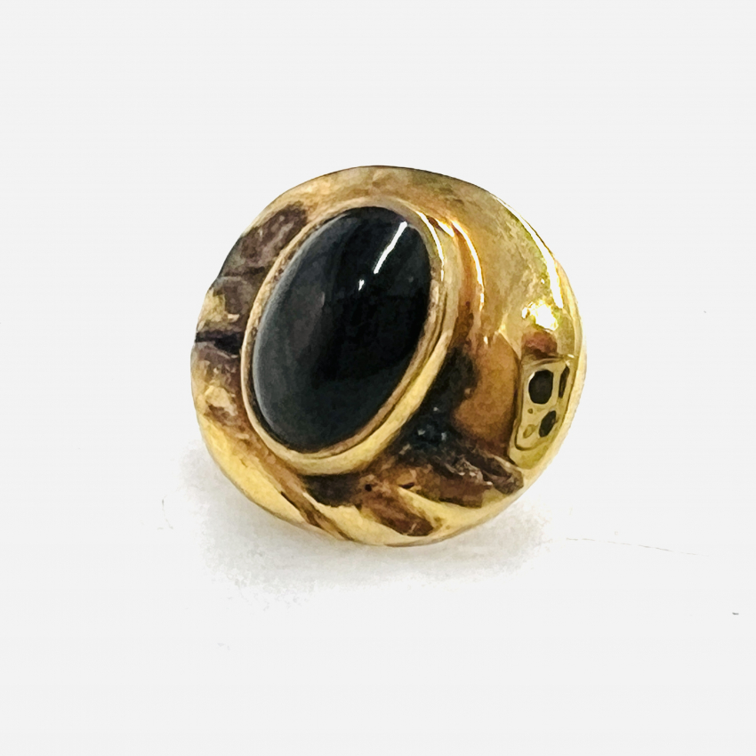 585刻印　カフス　黒石付き