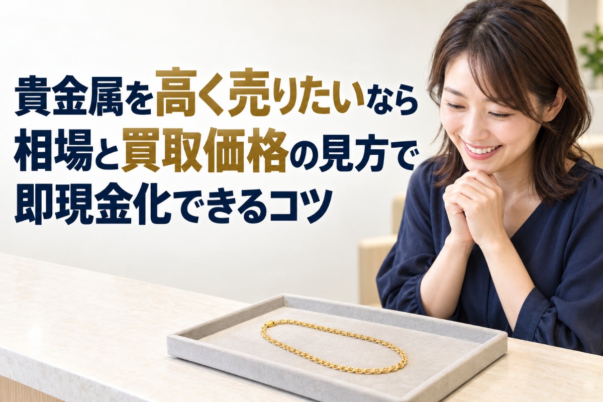 貴金属を高く売りたいなら相場と買取価格の見方で即現金化できるコツ