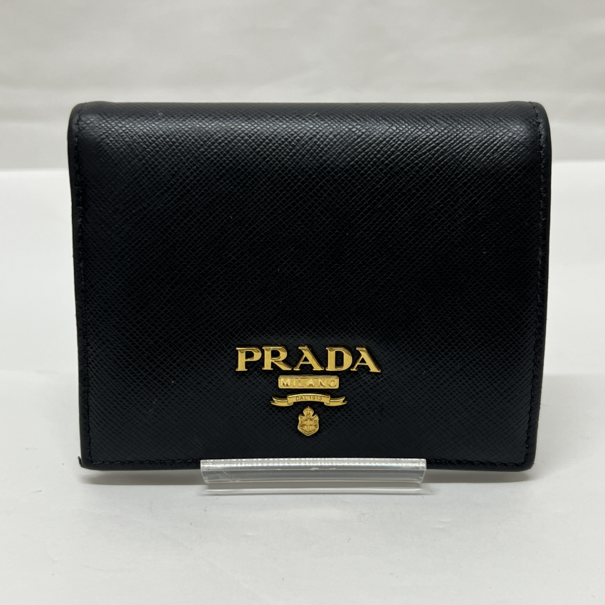 PRADA プラダ サフィアーノレザー製二つ折り財布 ブラック