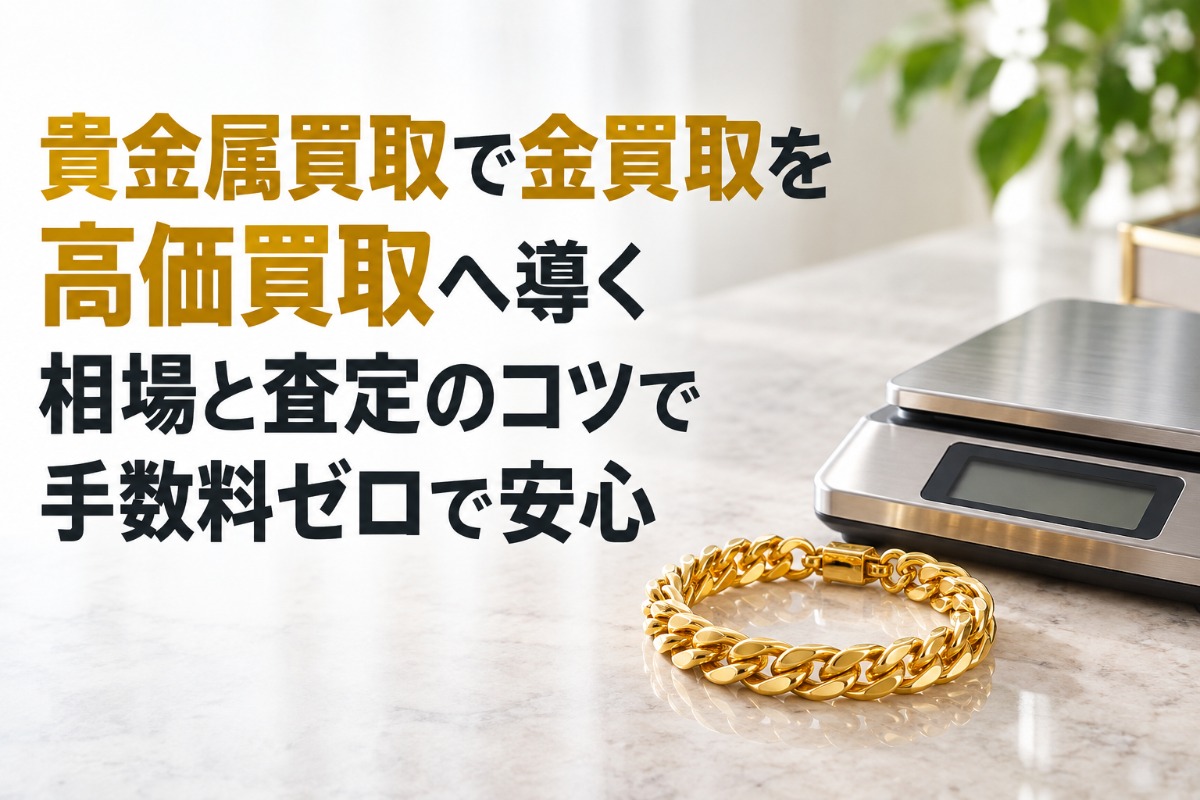 貴金属買取で金買取を高価買取へ導く相場と査定のコツで手数料ゼロで安心